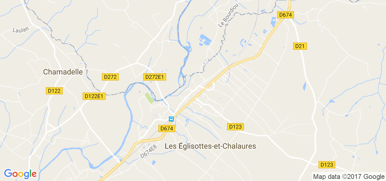 map de la ville de Églisottes-et-Chalaures