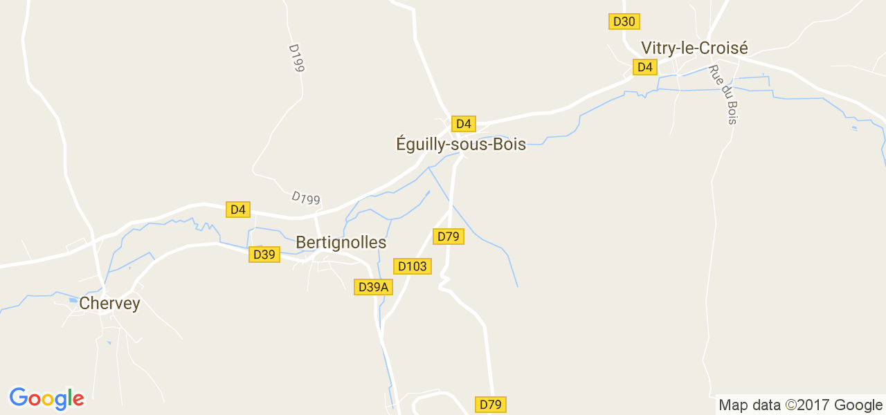 map de la ville de Éguilly-sous-Bois