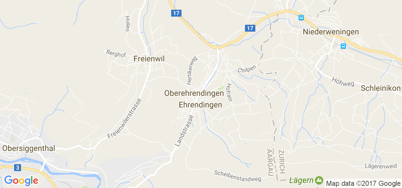 map de la ville de Ehrendingen