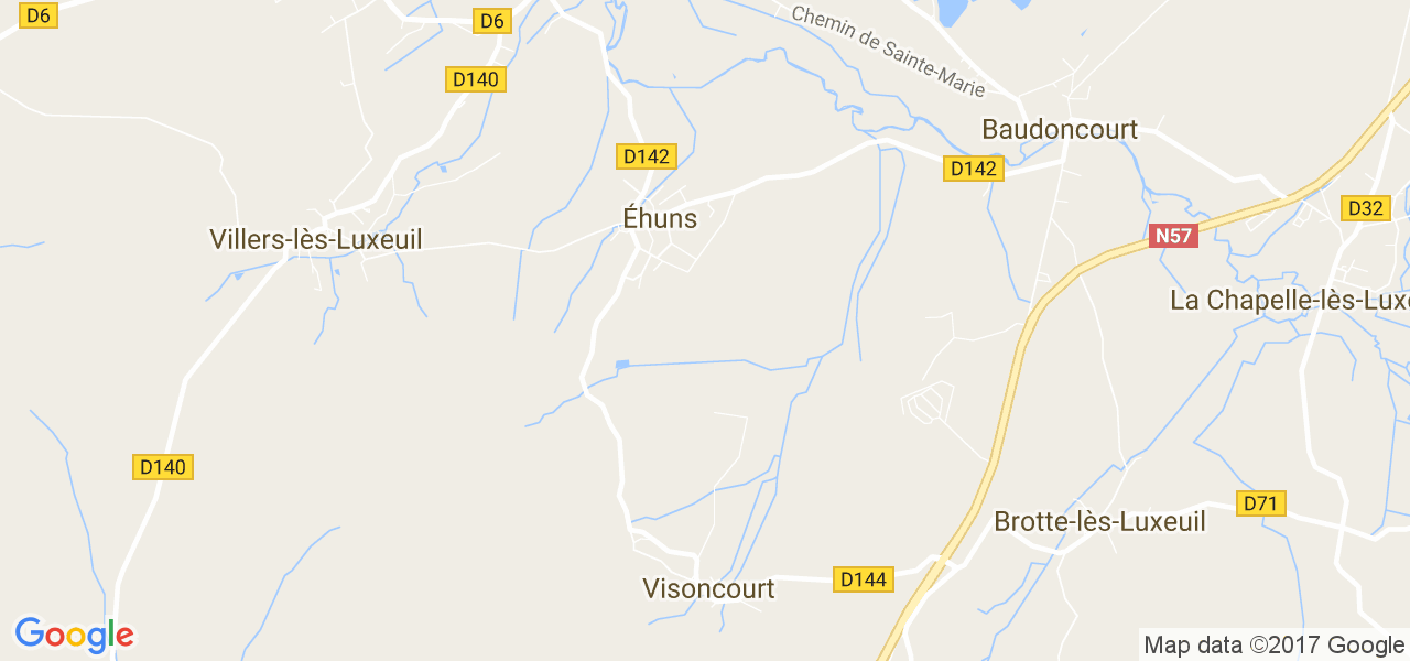 map de la ville de Éhuns