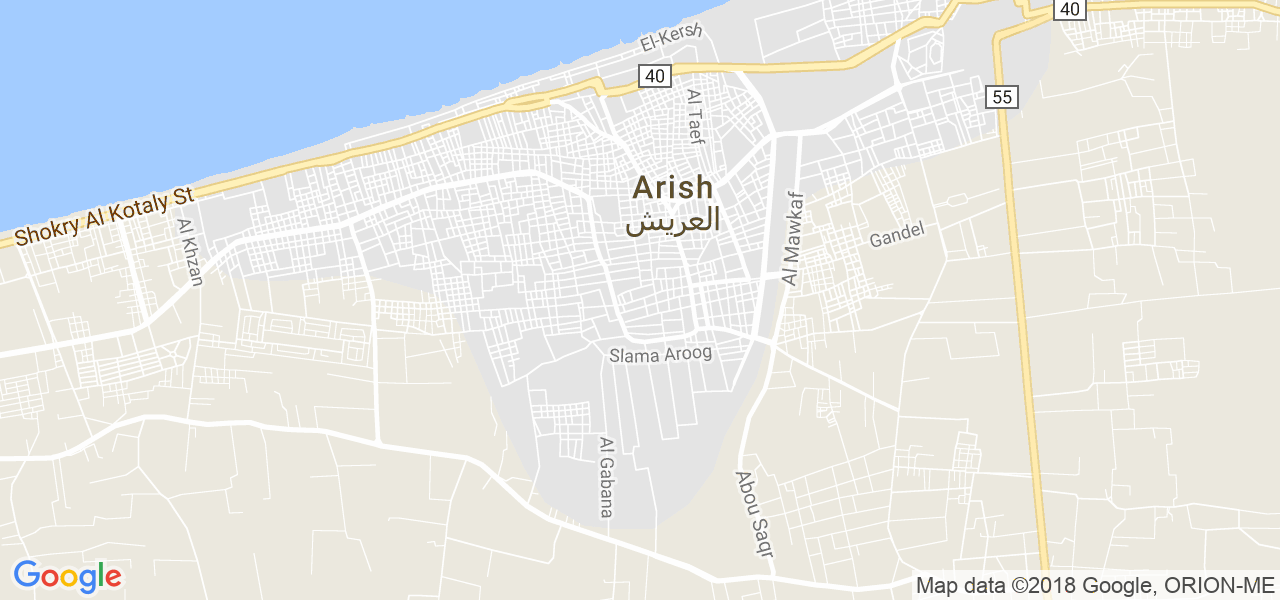 map of the city of El Arish