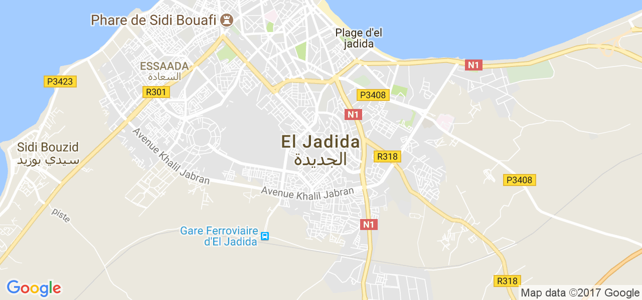 map de la ville de El Jadida