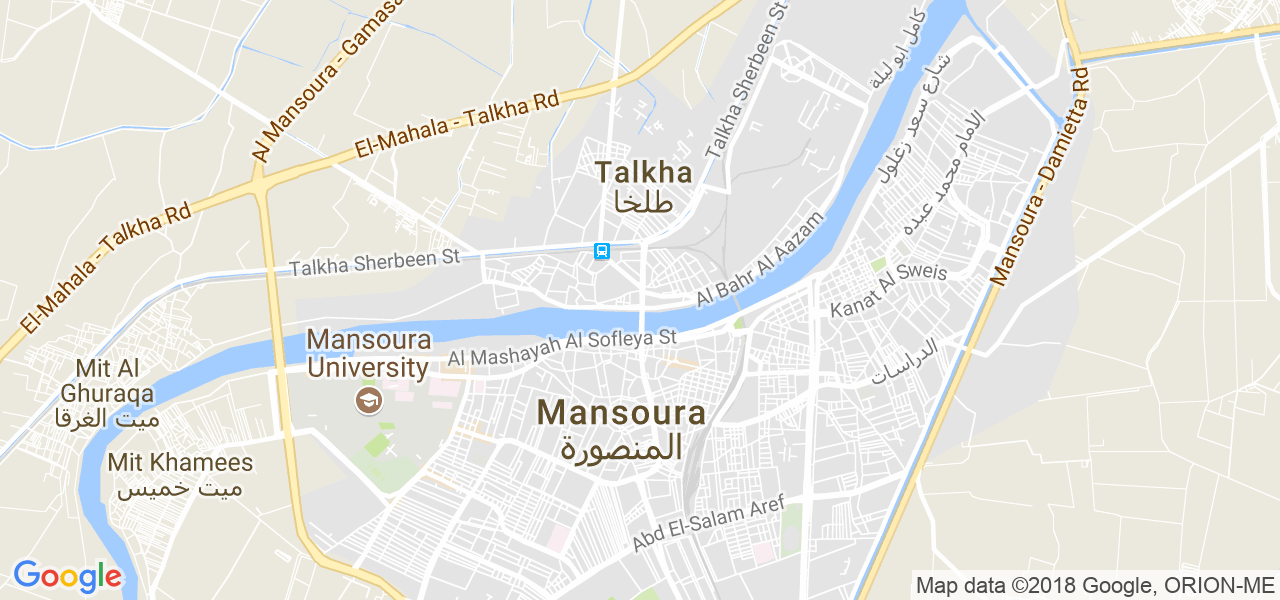 map de la ville de El Mansura