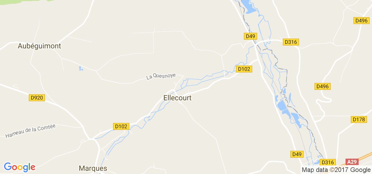 map de la ville de Ellecourt