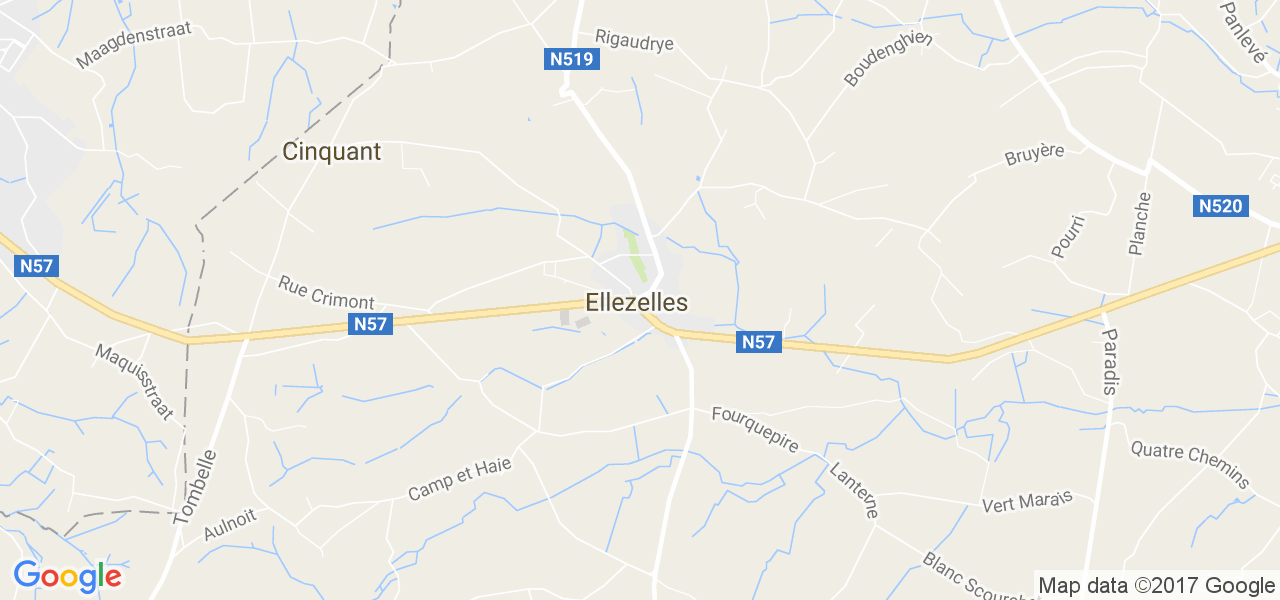 map de la ville de Ellezelles