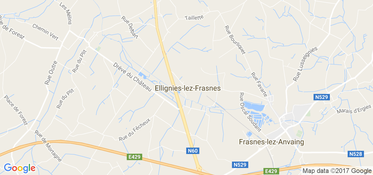 map de la ville de Ellignies-Lez-Frasnes