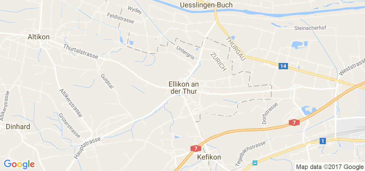 map de la ville de Ellikon an der Thur