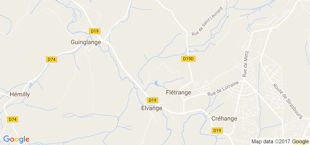 map de la ville de Elvange