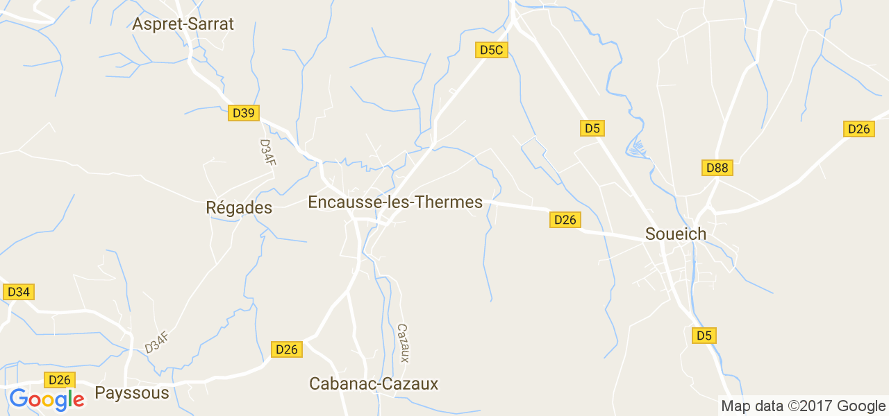 map de la ville de Encausse-les-Thermes