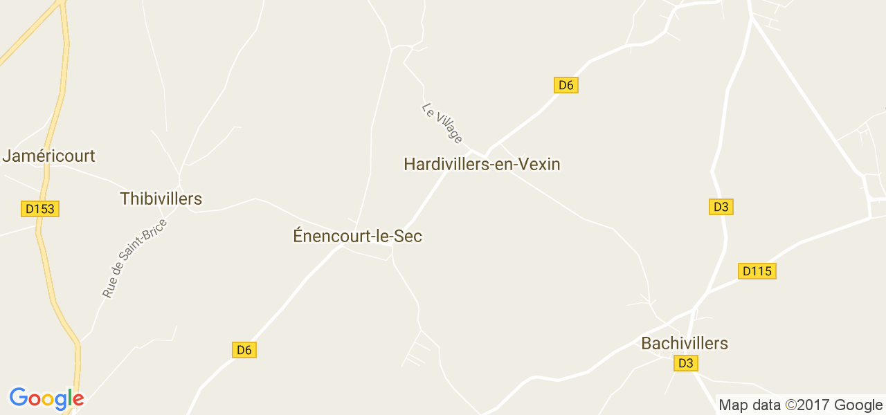 map de la ville de Énencourt-le-Sec