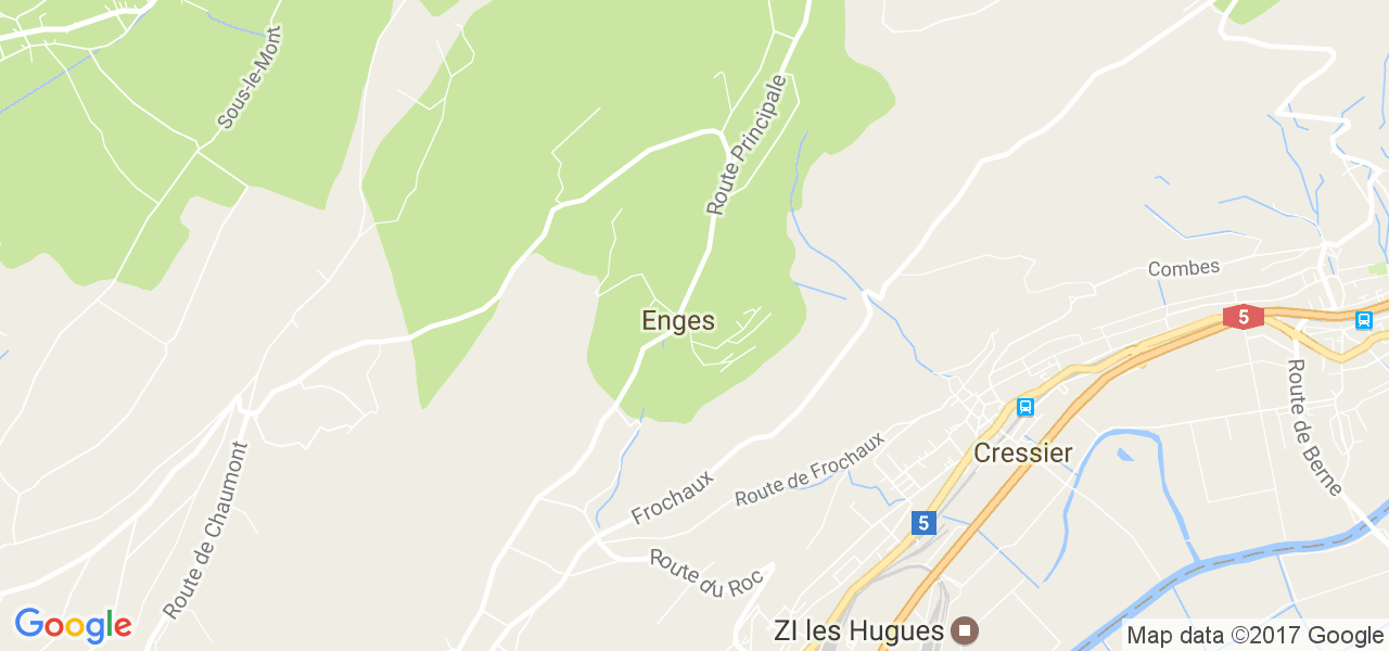 map de la ville de Enges