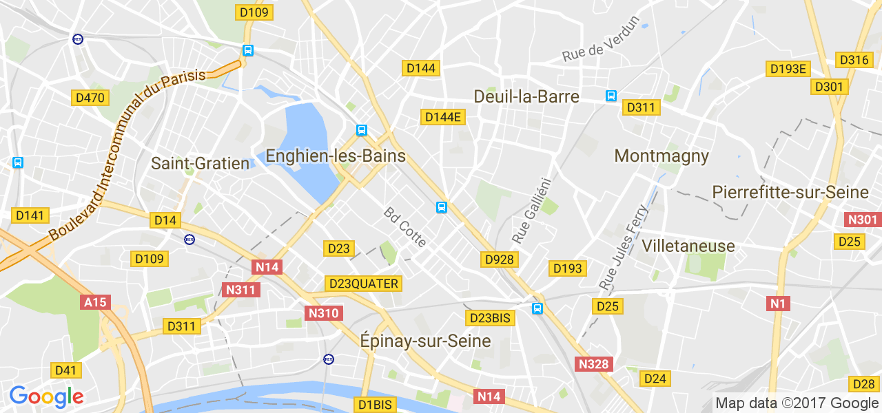 map de la ville de Enghien-les-Bains