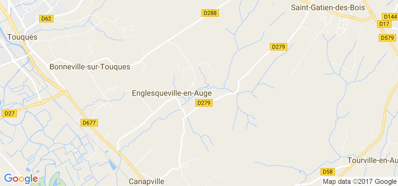 map de la ville de Englesqueville-en-Auge