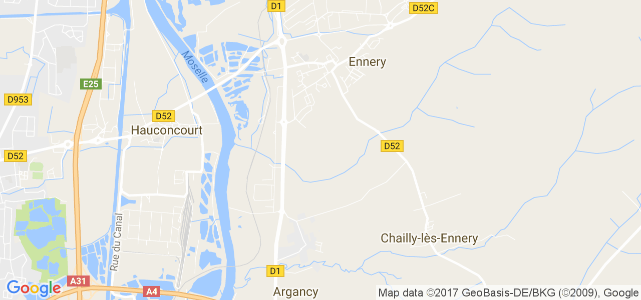 map de la ville de Ennery