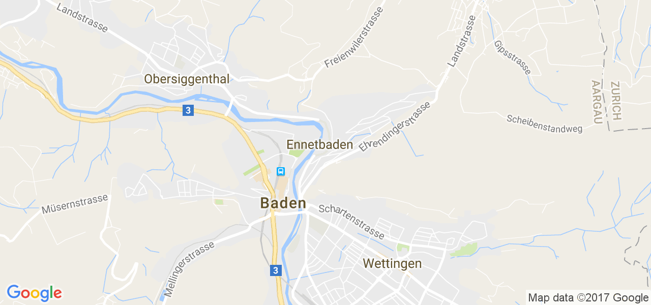 map de la ville de Ennetbaden