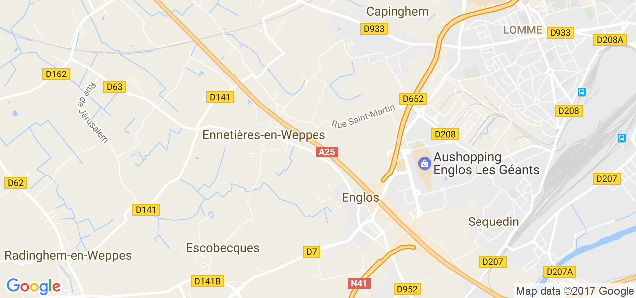 map de la ville de Ennetières-en-Weppes