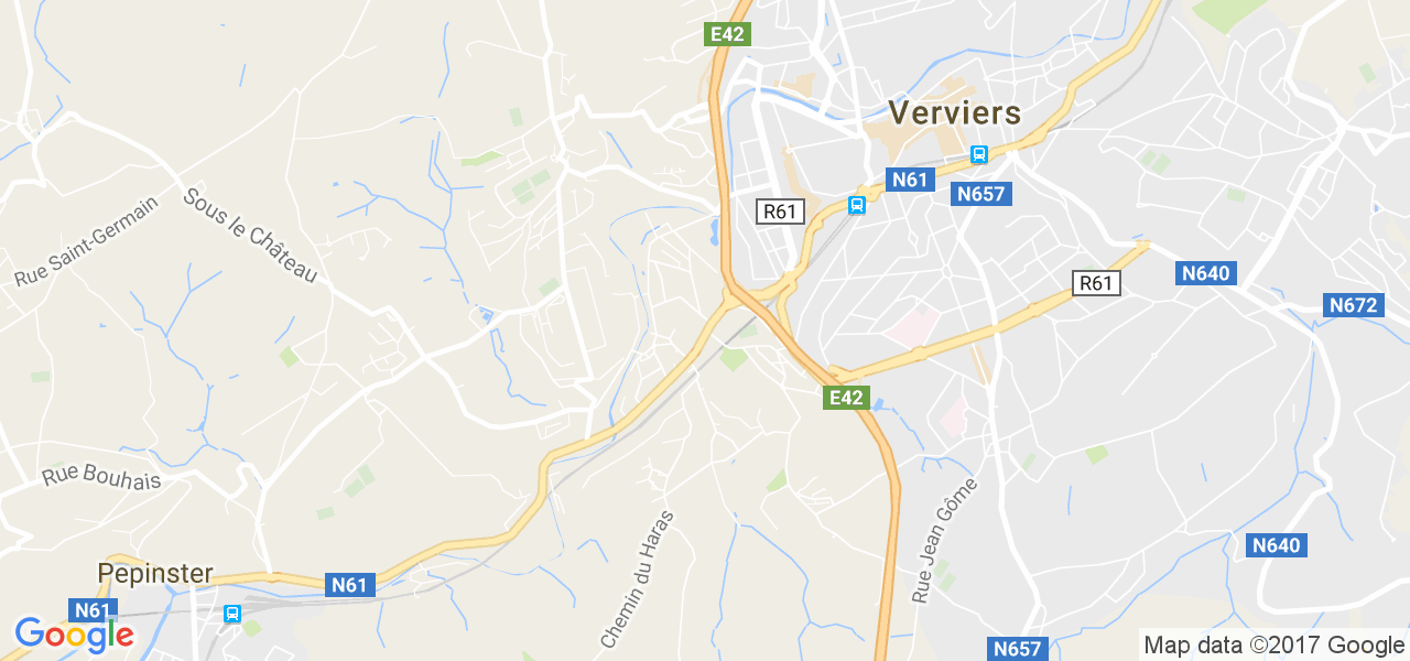 map de la ville de Ensival