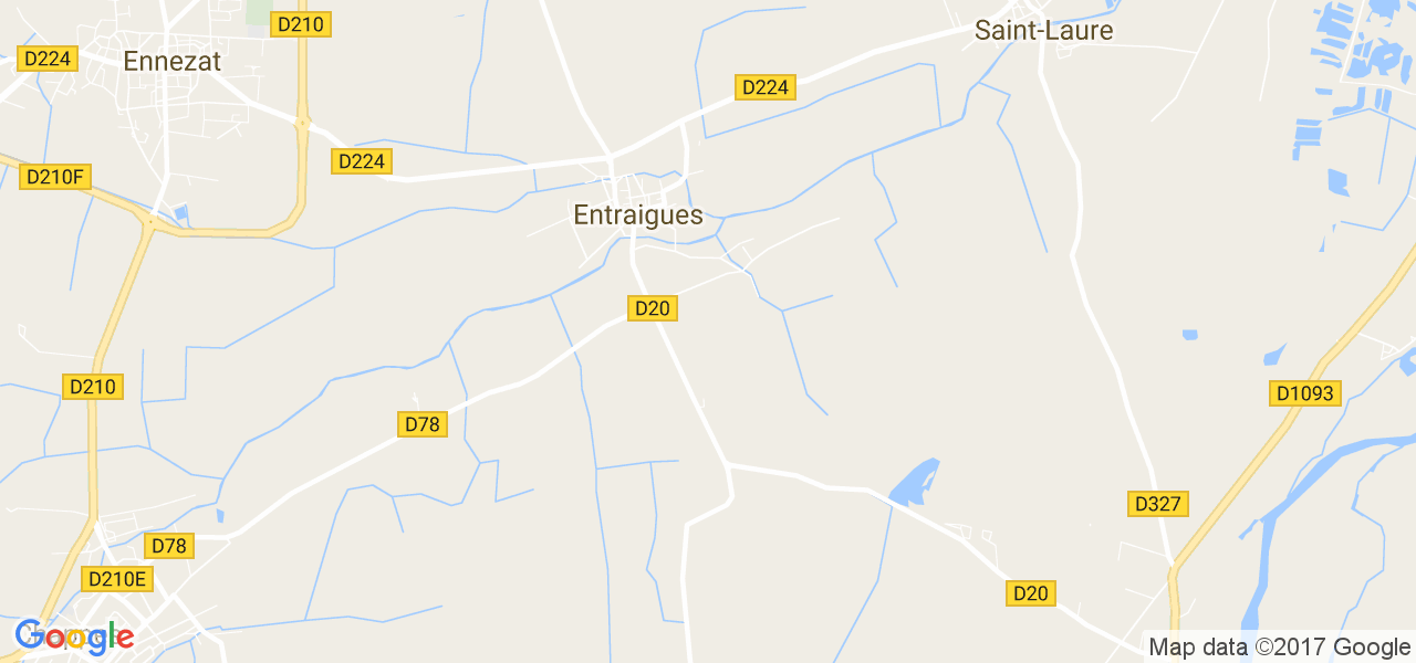 map de la ville de Entraigues