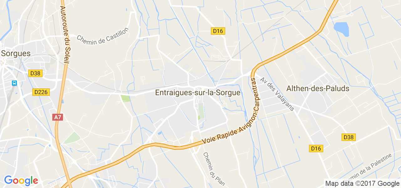 map de la ville de Entraigues-sur-la-Sorgue