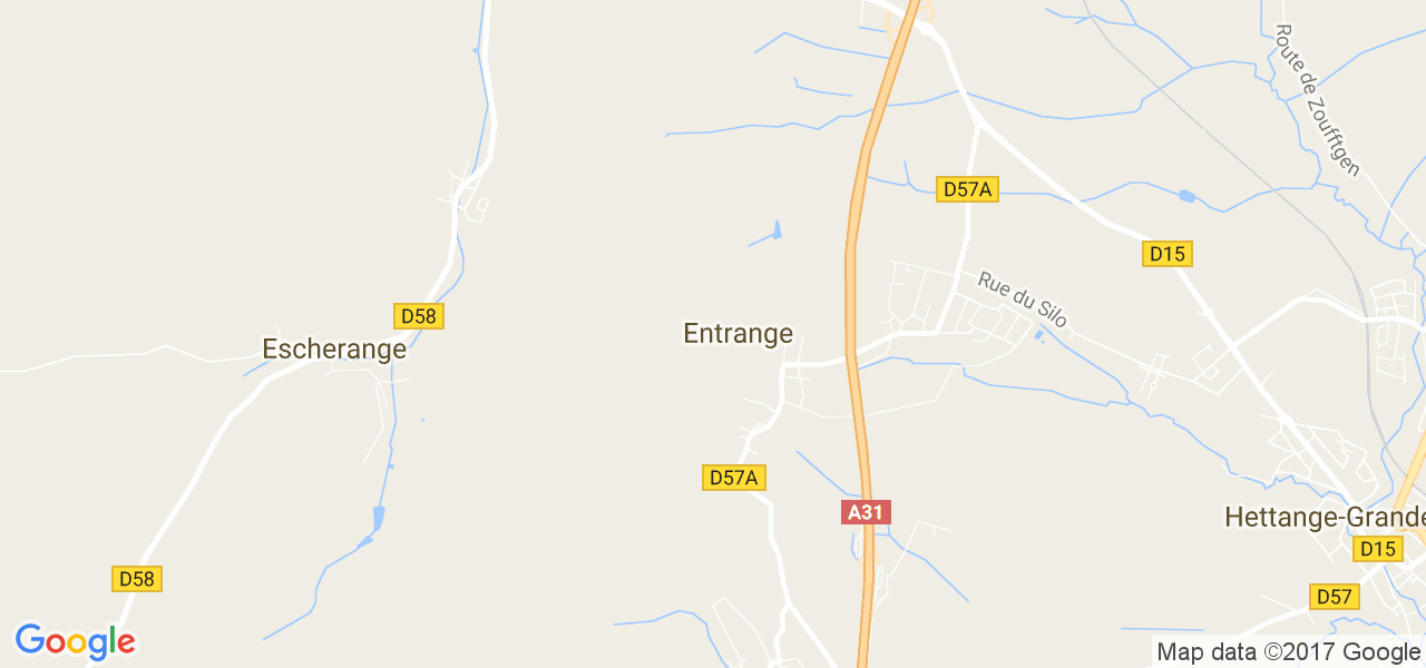 map de la ville de Entrange