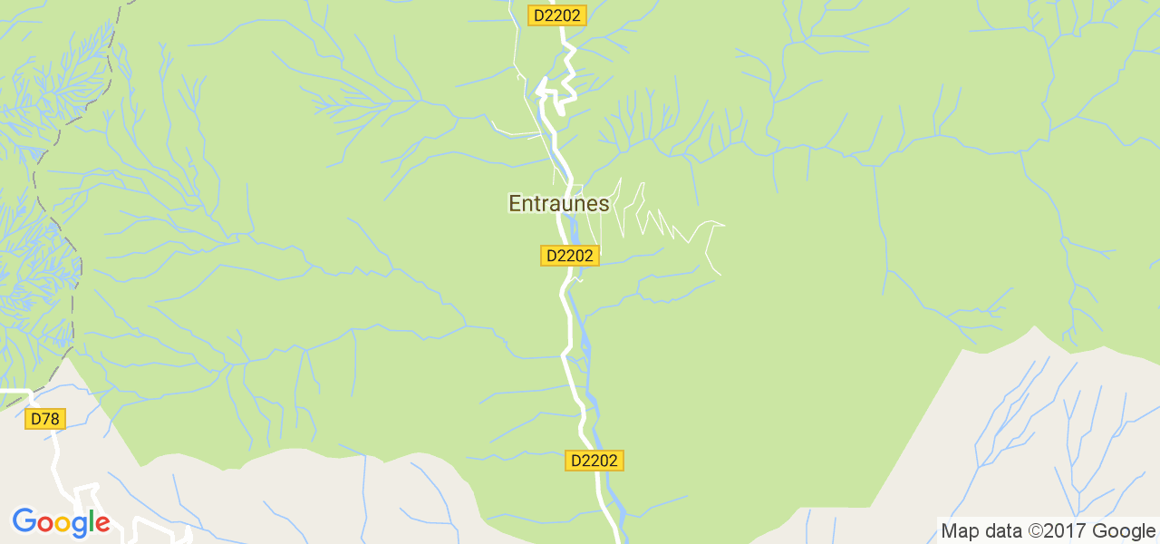 map de la ville de Entraunes