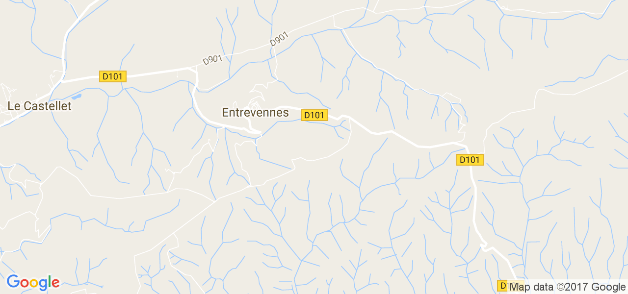 map de la ville de Entrevennes