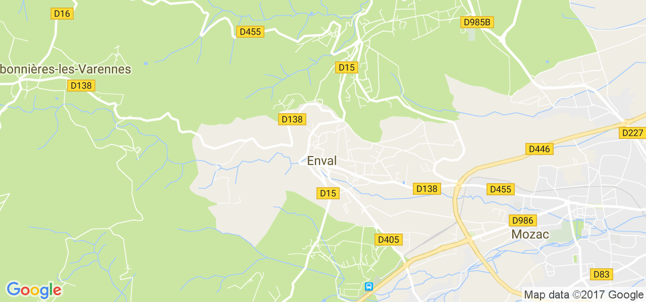 map de la ville de Enval