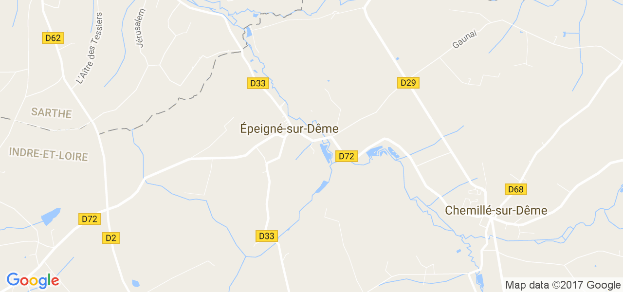 map de la ville de Épeigné-sur-Dême