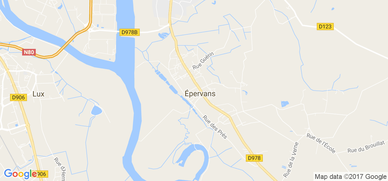 map de la ville de Épervans