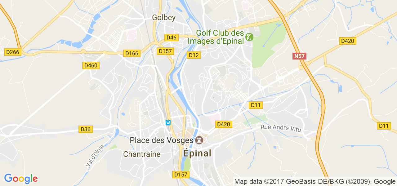 map de la ville de Épinal