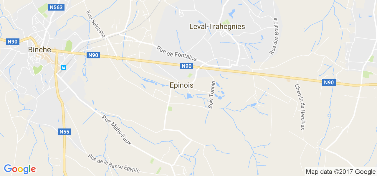 map de la ville de Epinois