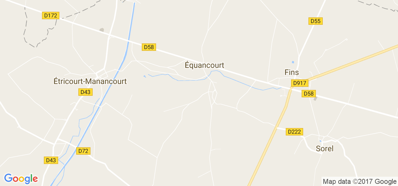 map de la ville de Équancourt