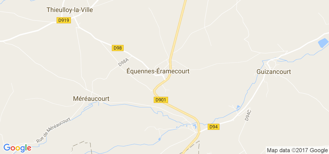 map de la ville de Équennes-Éramecourt