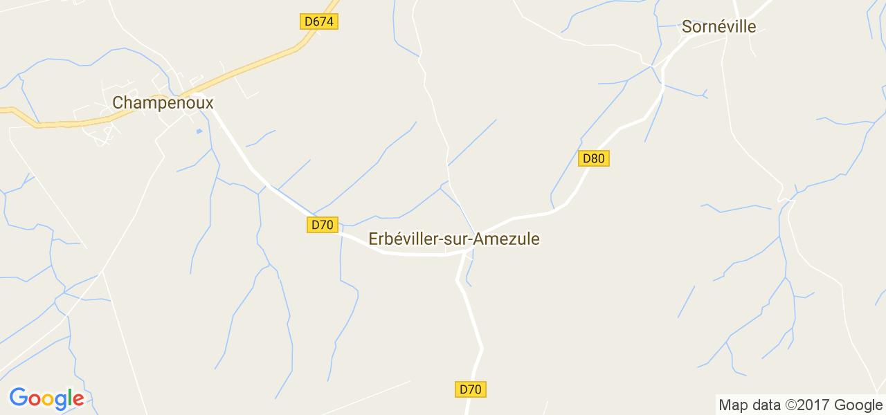 map de la ville de Erbéviller-sur-Amezule