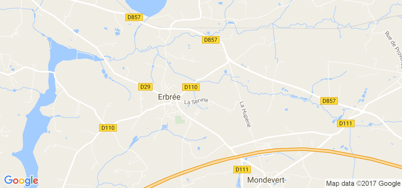 map de la ville de Erbrée