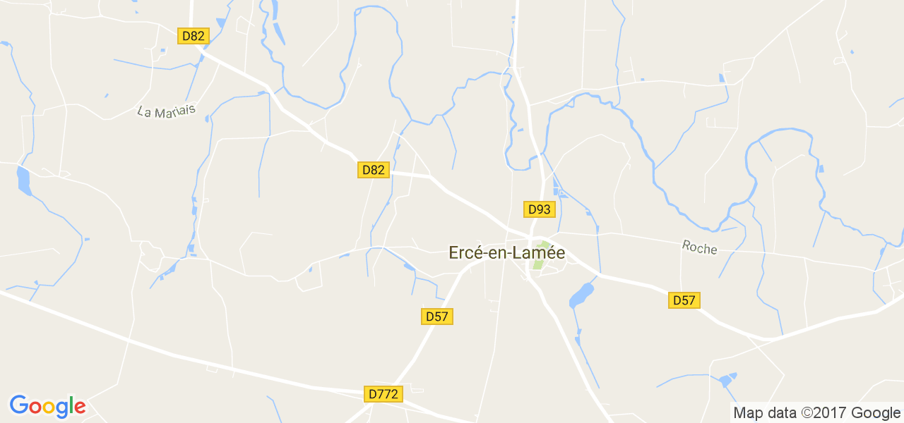 map de la ville de Ercé-en-Lamée