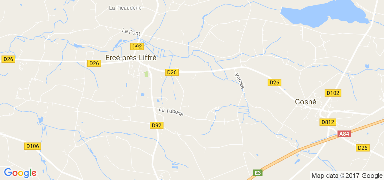 map de la ville de Ercé-près-Liffré