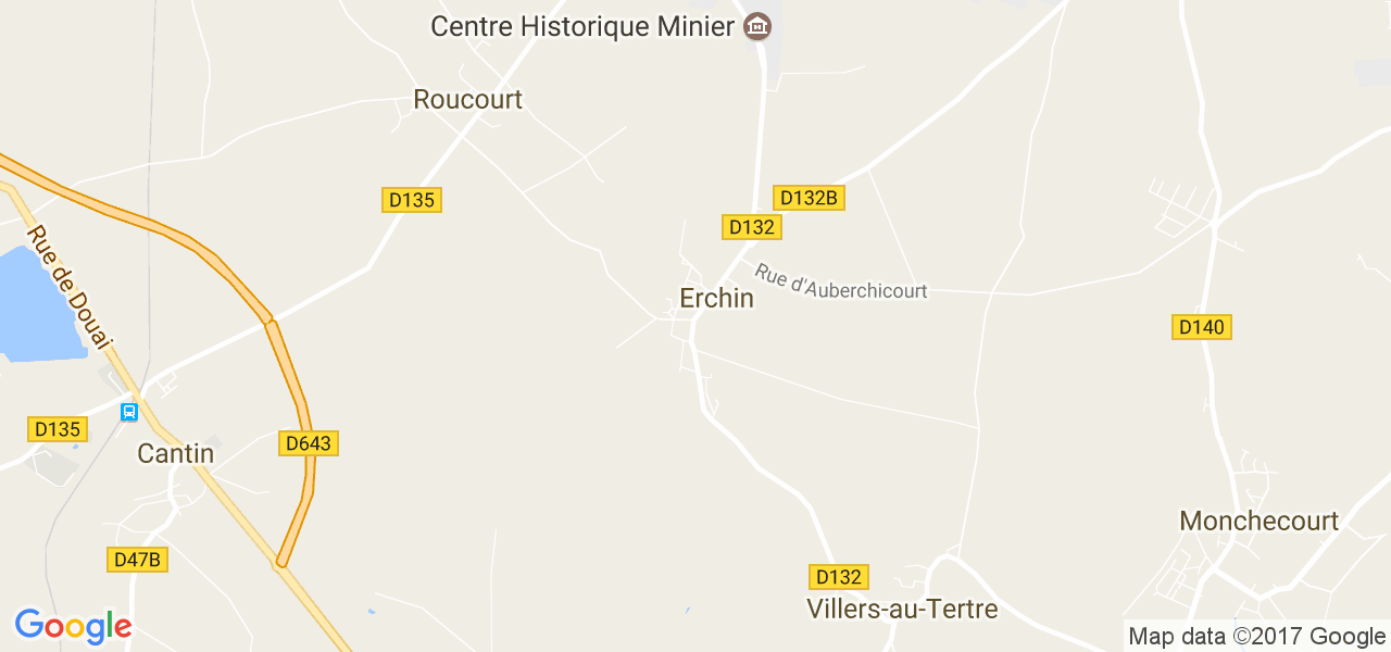 map de la ville de Erchin