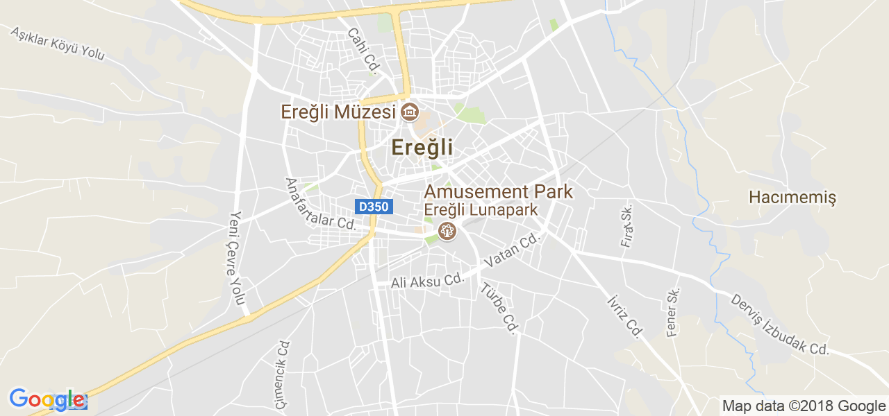 map de la ville de Eregli