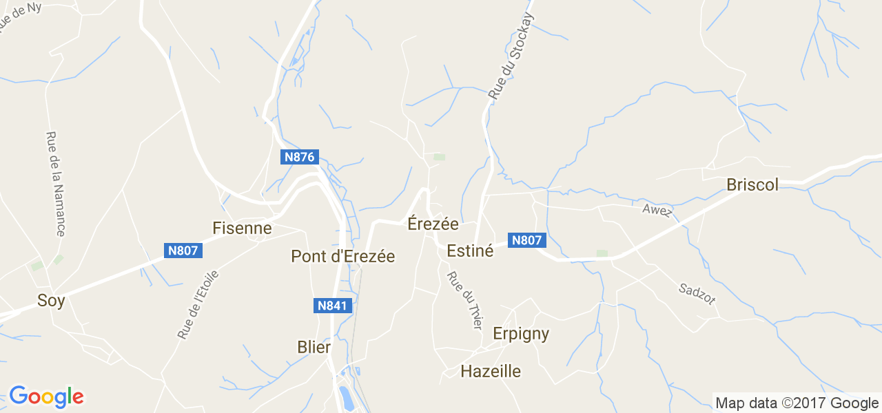 map de la ville de Erezée