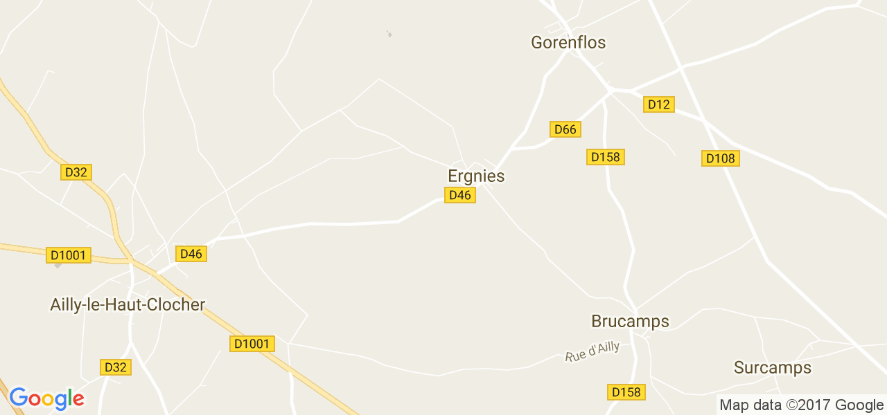 map de la ville de Ergnies