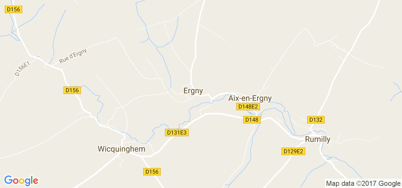 map de la ville de Ergny