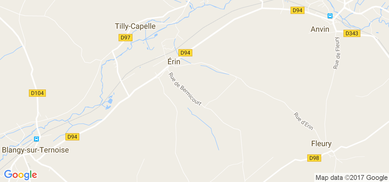 map de la ville de Érin