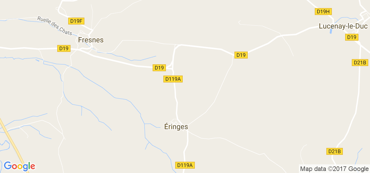 map de la ville de Éringes