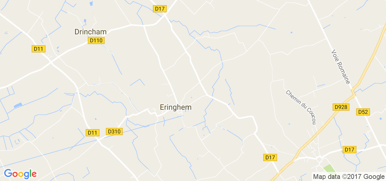 map de la ville de Eringhem