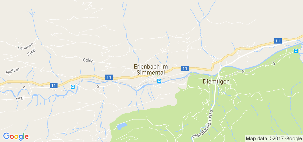 map de la ville de Erlenbach im Simmental