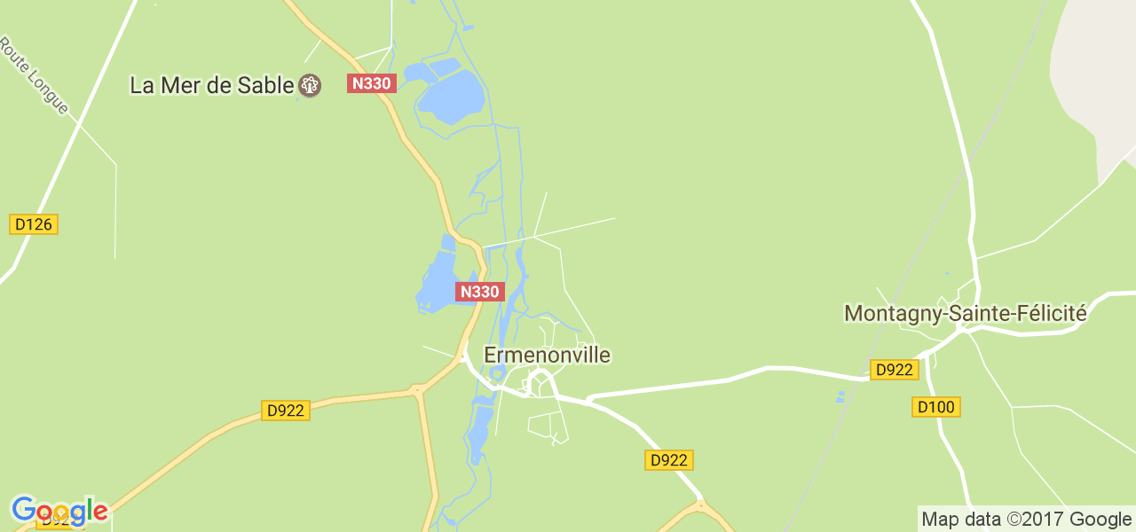 map de la ville de Ermenonville