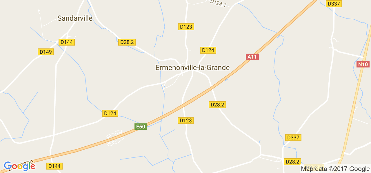 map de la ville de Ermenonville-la-Grande