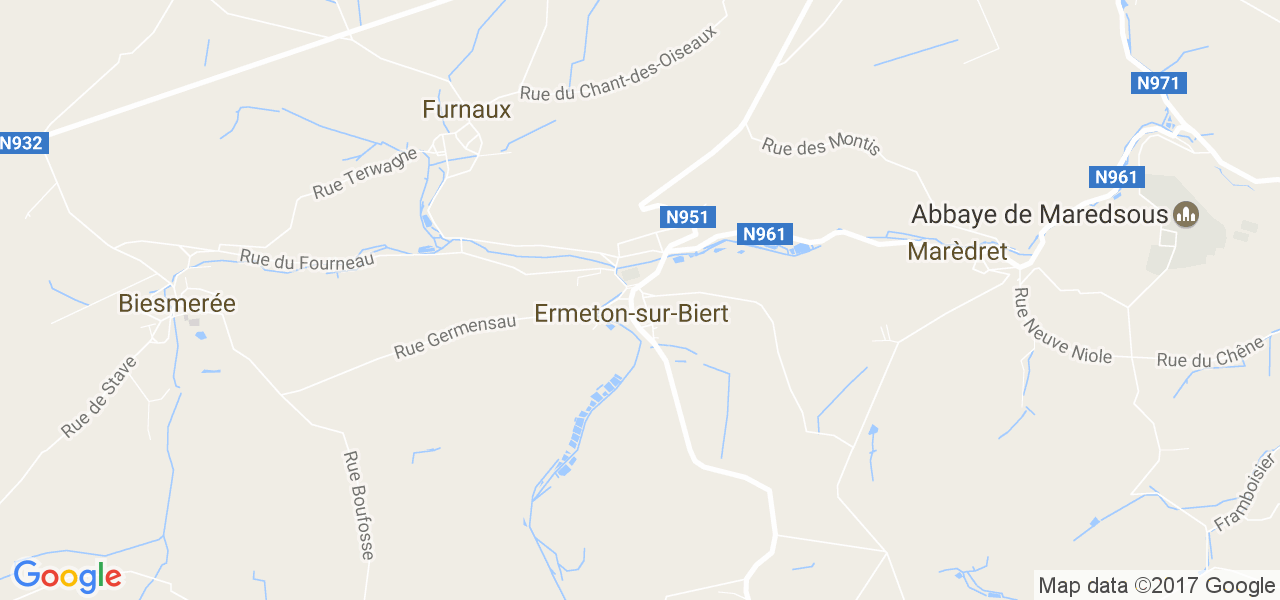 map de la ville de Ermeton-Sur-Biert