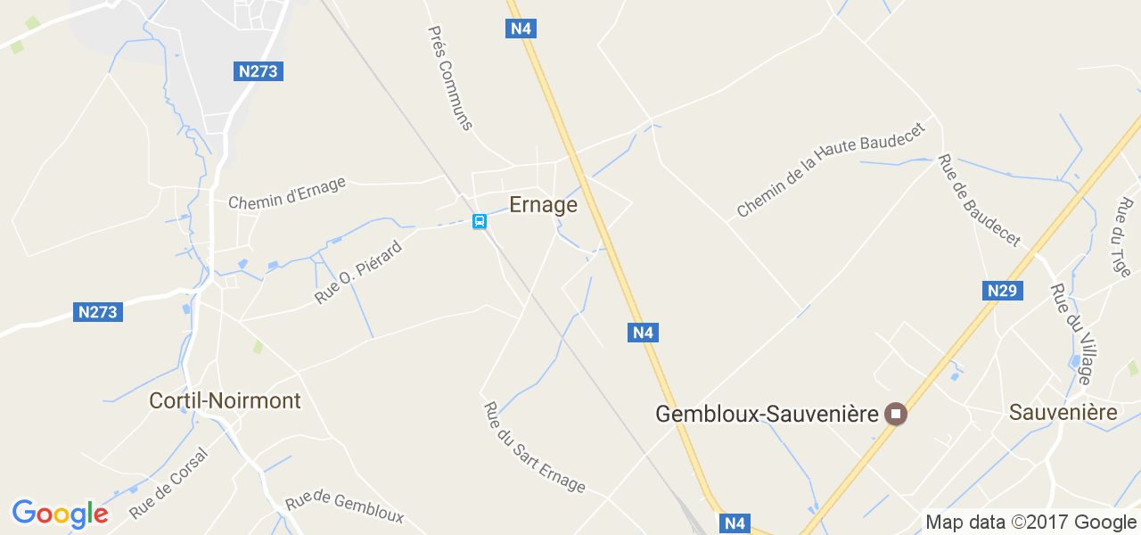 map de la ville de Ernage